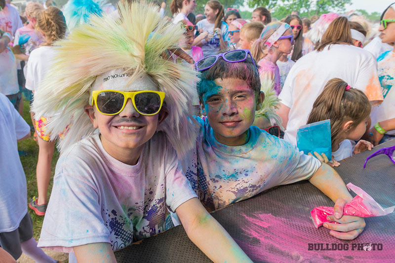 School-A-Thon participants celebrating a colorful school fundraiser