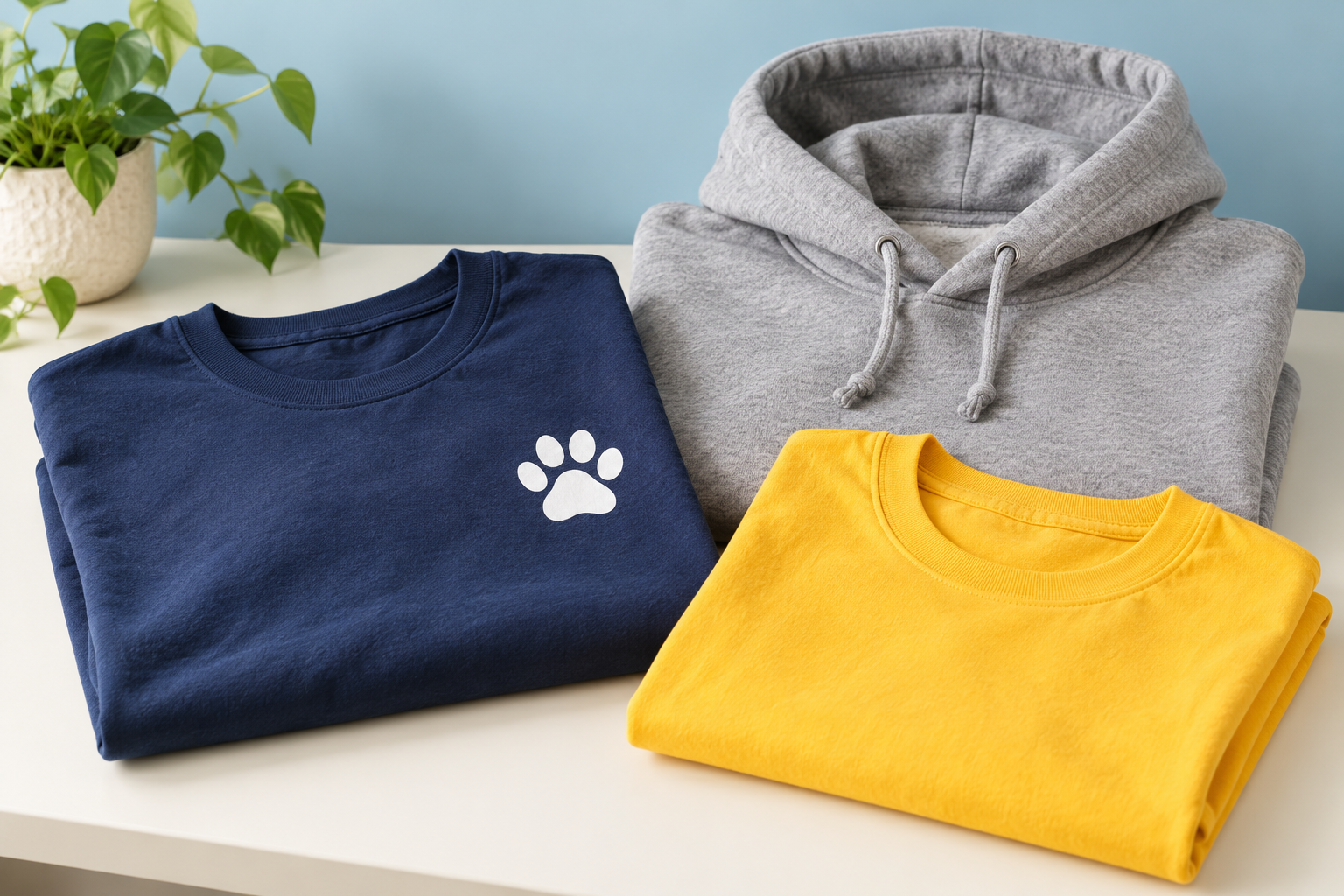 School spirit shirts and a hoodie